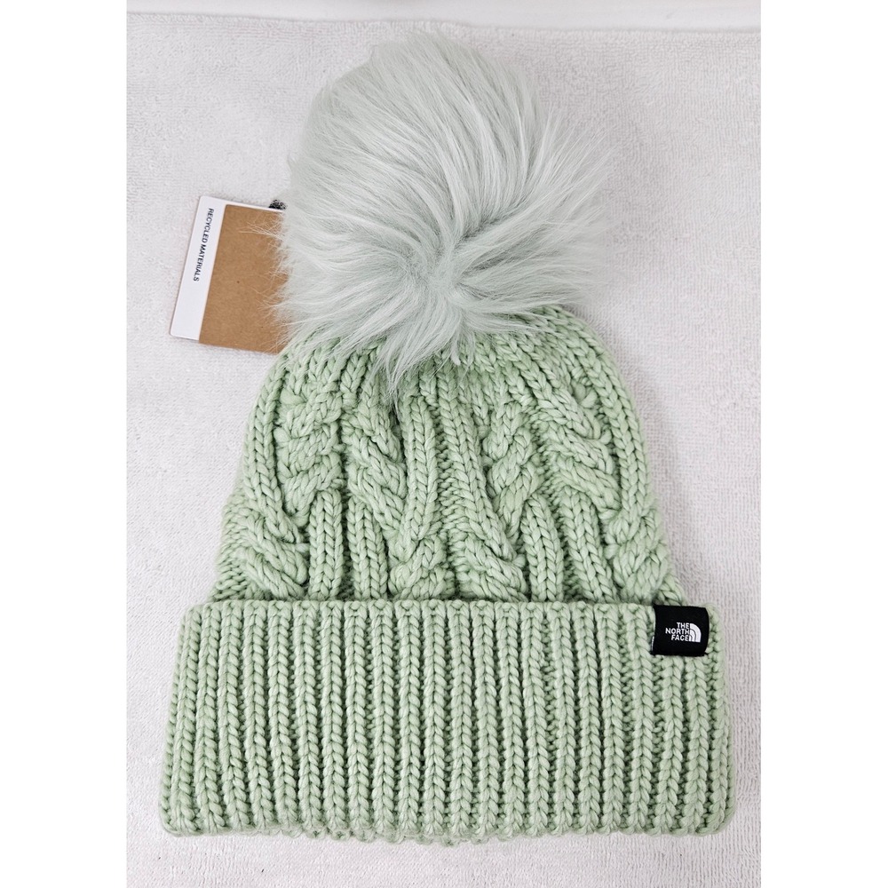 The North Face Youth Unisex Oh Mega Pom Beanie, One Size, Misty Sage Green, NWT